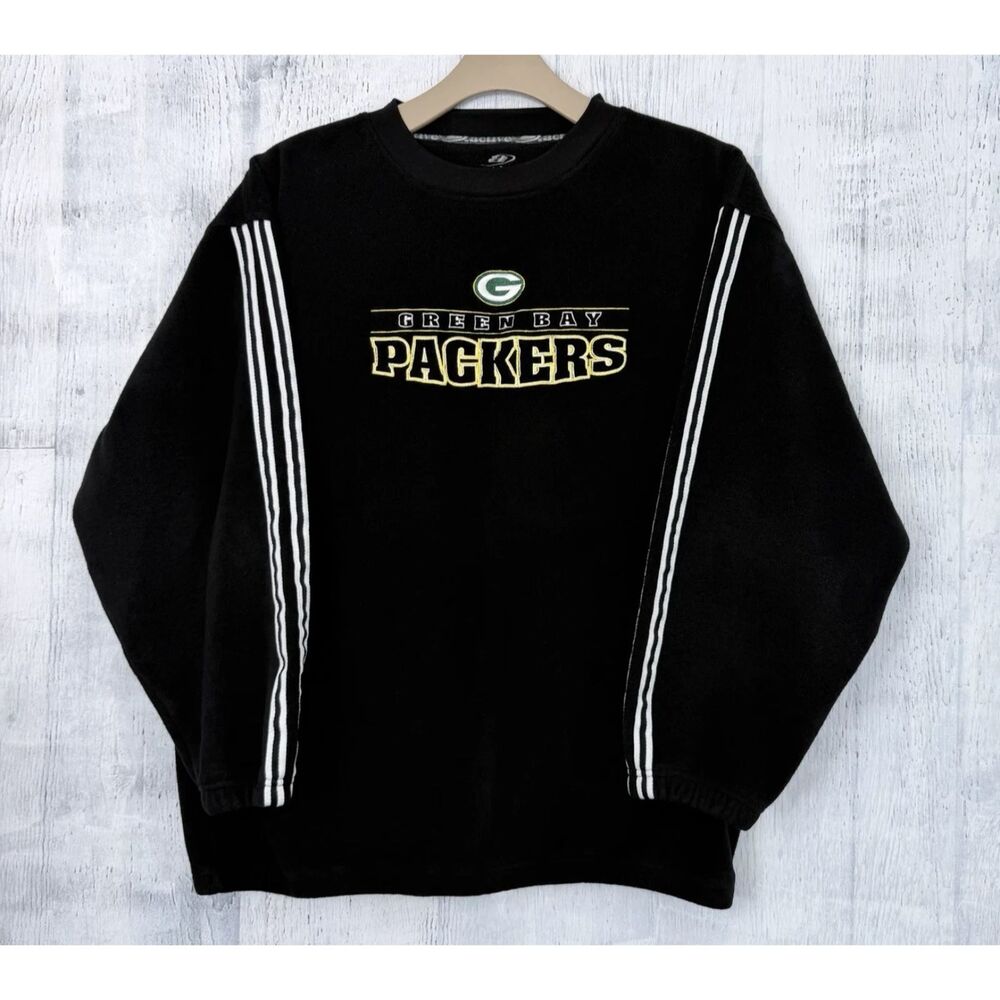 Green Bay Packers Active Sweatshirt Mens XL Black Fleece Embroidered Logo